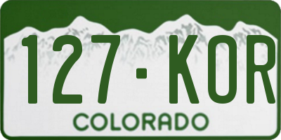 CO license plate 127KOR