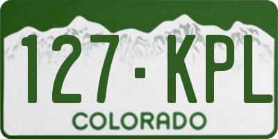 CO license plate 127KPL