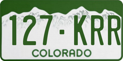 CO license plate 127KRR