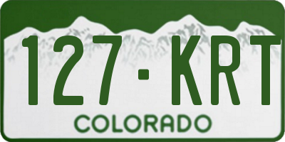 CO license plate 127KRT