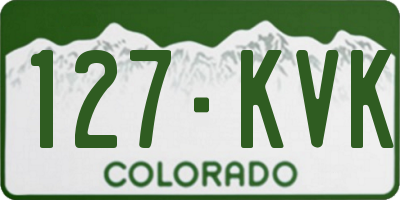 CO license plate 127KVK