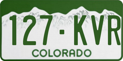 CO license plate 127KVR