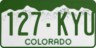 CO license plate 127KYU