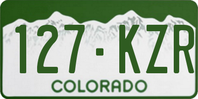 CO license plate 127KZR
