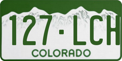 CO license plate 127LCH