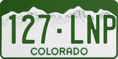 CO license plate 127LNP