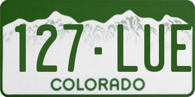 CO license plate 127LUE
