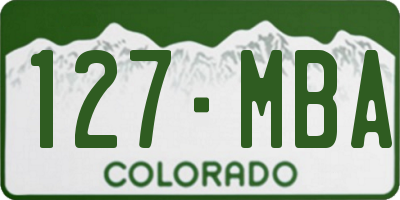 CO license plate 127MBA