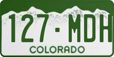 CO license plate 127MDH