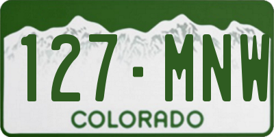 CO license plate 127MNW
