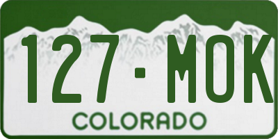 CO license plate 127MOK