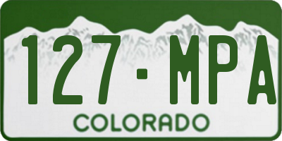 CO license plate 127MPA