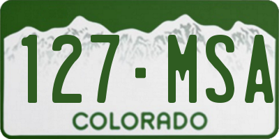 CO license plate 127MSA