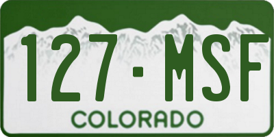 CO license plate 127MSF