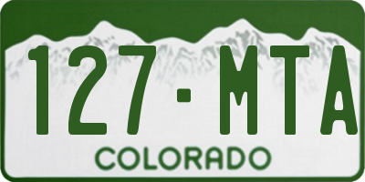 CO license plate 127MTA
