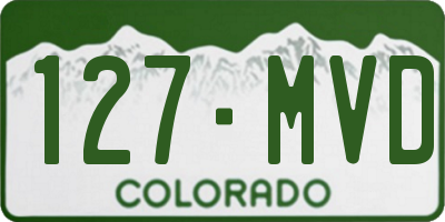 CO license plate 127MVD