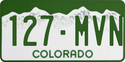 CO license plate 127MVN