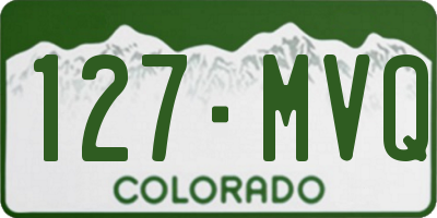 CO license plate 127MVQ