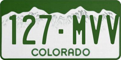 CO license plate 127MVV