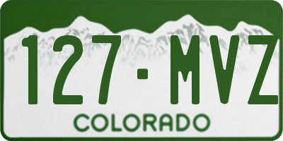 CO license plate 127MVZ