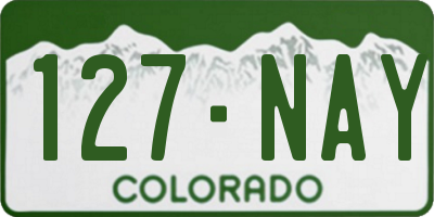 CO license plate 127NAY
