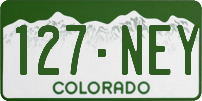 CO license plate 127NEY