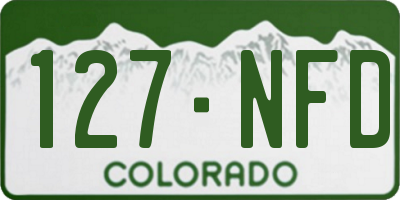 CO license plate 127NFD