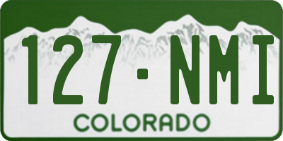 CO license plate 127NMI