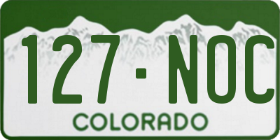 CO license plate 127NOC
