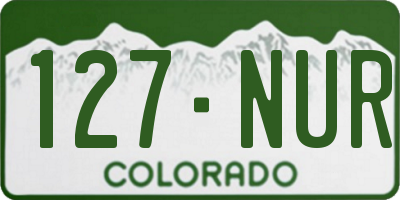 CO license plate 127NUR