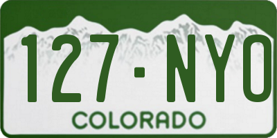 CO license plate 127NYO