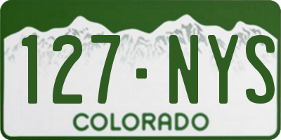 CO license plate 127NYS