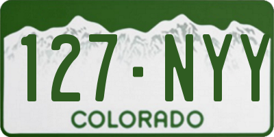 CO license plate 127NYY