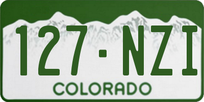 CO license plate 127NZI