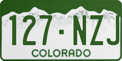 CO license plate 127NZJ