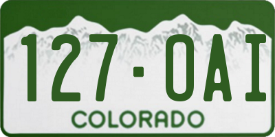 CO license plate 127OAI