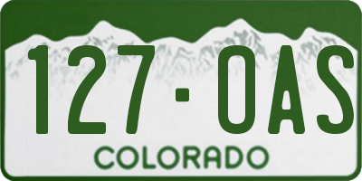 CO license plate 127OAS