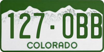 CO license plate 127OBB