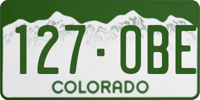 CO license plate 127OBE