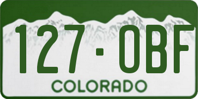 CO license plate 127OBF