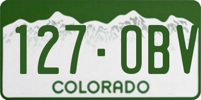 CO license plate 127OBV