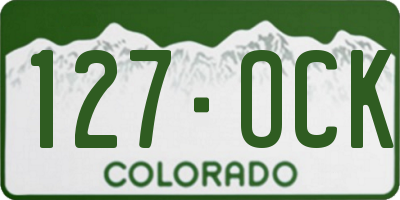 CO license plate 127OCK