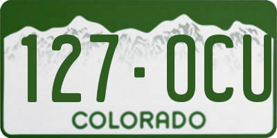 CO license plate 127OCU