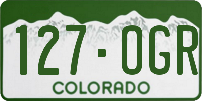 CO license plate 127OGR