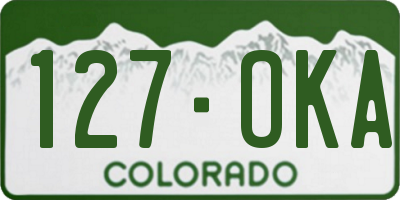 CO license plate 127OKA