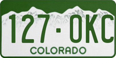 CO license plate 127OKC