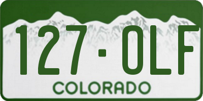 CO license plate 127OLF