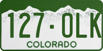 CO license plate 127OLK