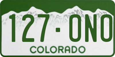 CO license plate 127ONO