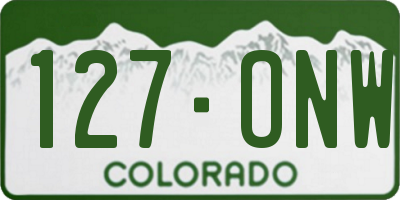 CO license plate 127ONW